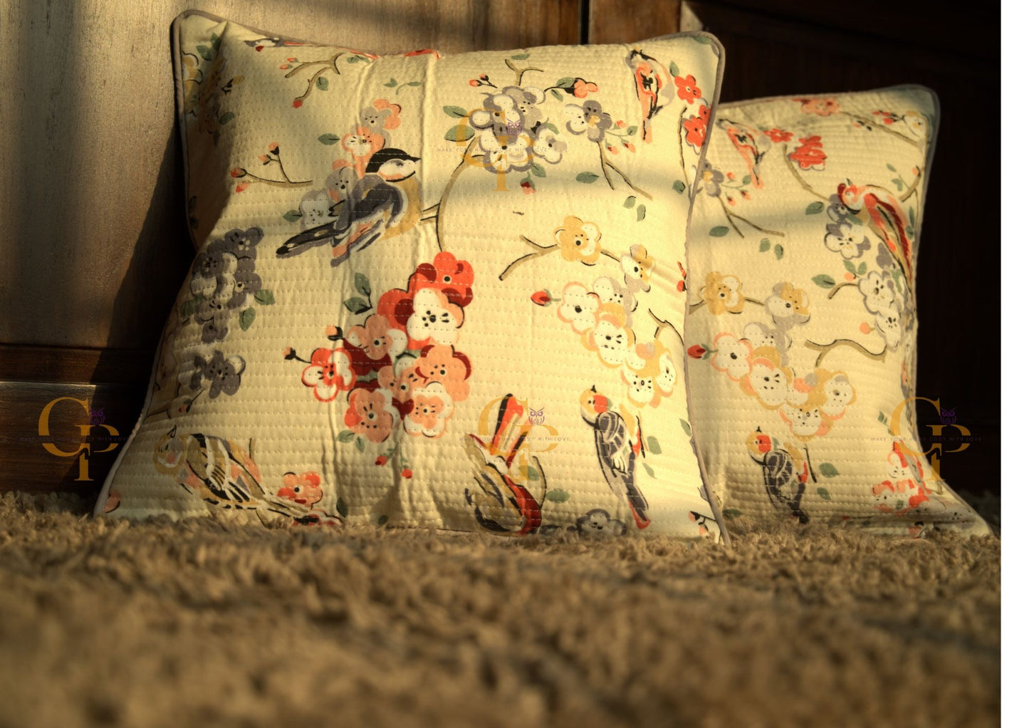 Bird Printed Cushion Cover