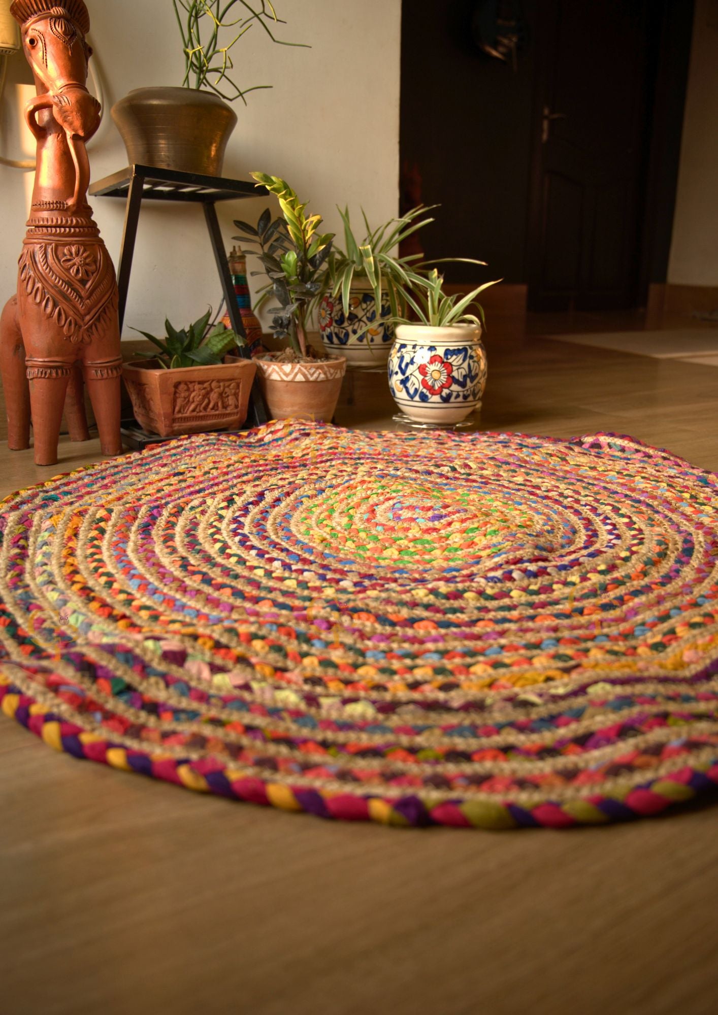 Multi Colored Jute Rug