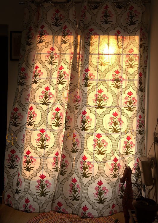 Floral Curtain Set of 2
